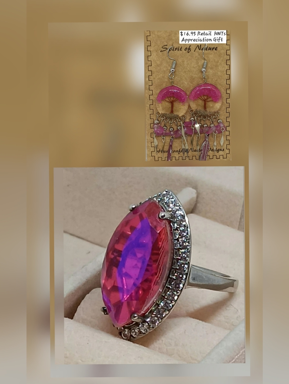 Rare Red Lava Zircon SS Ring.  [$16.95 Appreciation Gift Earrings NWTs]
